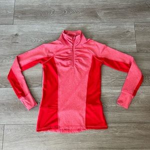 90 Degrees by Reflex Red Salmon Colorblock Ruched Track Jacket XS